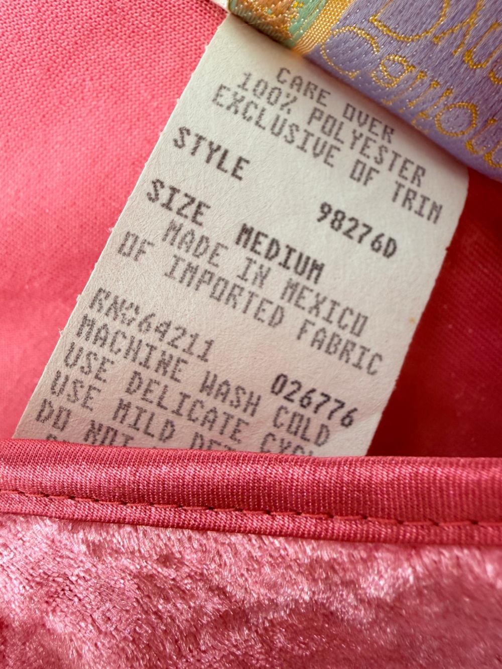 Vintage 90s Y2K Pink Velvet Mini Dress Lingerie Medium California Dyansty - Picture 4 of 5